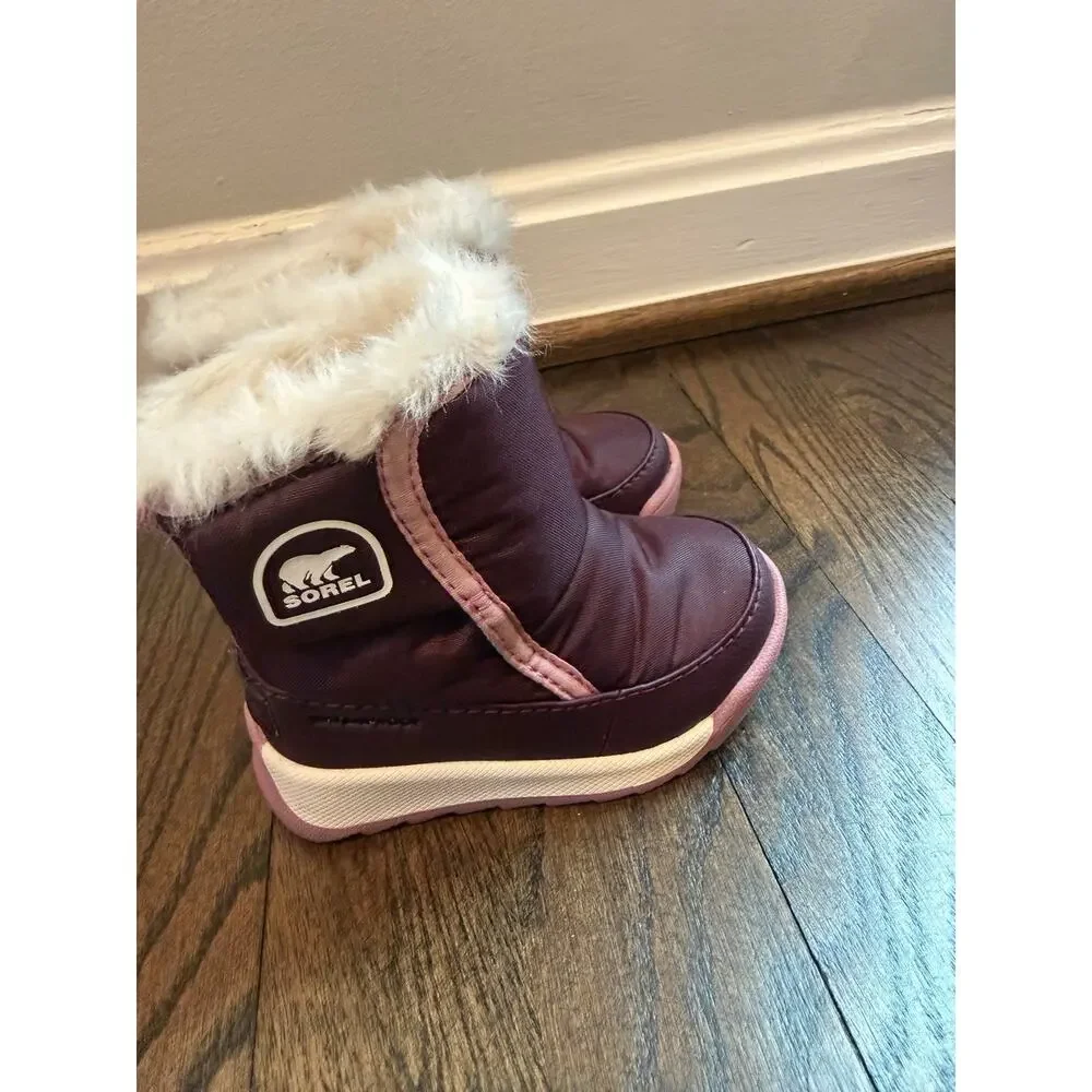 Sorel Kids Whitney II Plus Bootie Purple Pink Waterproof Insulated Toddler 4 NEW